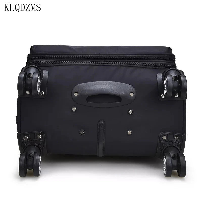 "Premium Waterproof Oxford Trolley Suitcase with Wheels - Men's and Women's Travel Roller Luggage"