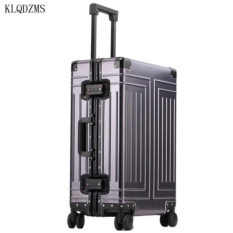 "Premium Aluminum Alloy Travel Luggage Set - 20/24/26/29 Inch Sizes, Stylish Business Suitcase"