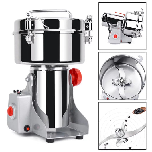 "High Speed Electric Grain Mill Grinder for Flour, Spices, and Coffee - 700G Capacity"