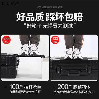 "Premium Aluminum Alloy Travel Luggage Set - 20/24/26/29 Inch Sizes, Stylish Business Suitcase"