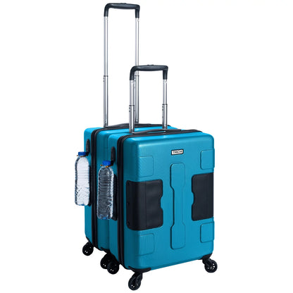 V3 Connectable Hardside Carry on Spinner Travel Luggage Bag Suitcase, Blue