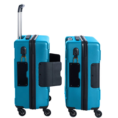 V3 Connectable Hardside Carry on Spinner Travel Luggage Bag Suitcase, Blue