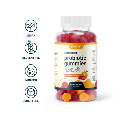 Sugar Free Probiotic Gummies Supplement -  Gut Health, Digestion, Immune Support, Anti-Inflammatory - 60 Gummies