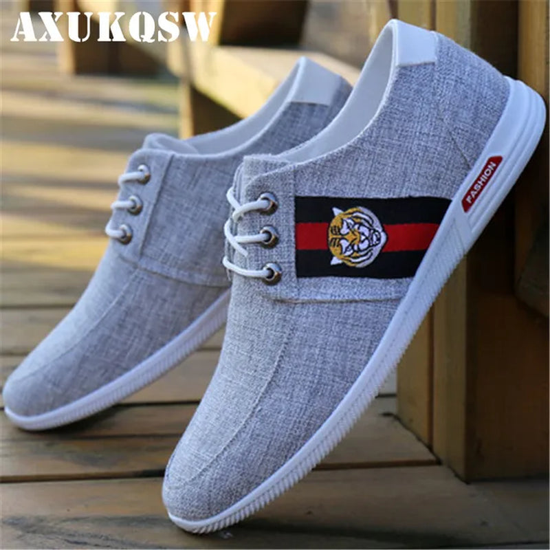 Men Driving Shoes Mens Gray Canvas Shoes Slip on Loafers Italian Lace up Men Shoes Men Casual Running Shoes Zapatos De Hombre