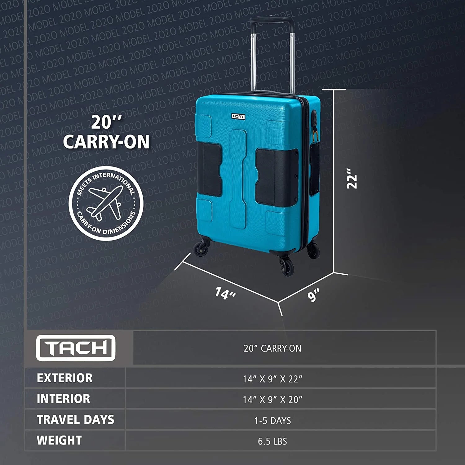 V3 Connectable Hardside Carry on Spinner Travel Luggage Bag Suitcase, Blue