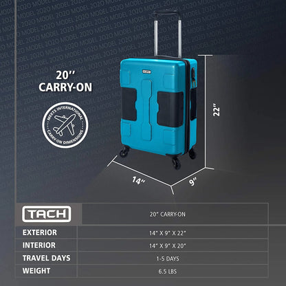 V3 Connectable Hardside Carry on Spinner Travel Luggage Bag Suitcase, Blue