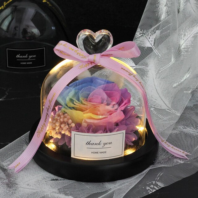 The Beauty of Roses in Jars and the Protection of Wild Animals Valentine'S Day Gift the Only Pink Dome Lamp Mother'S Day Gift