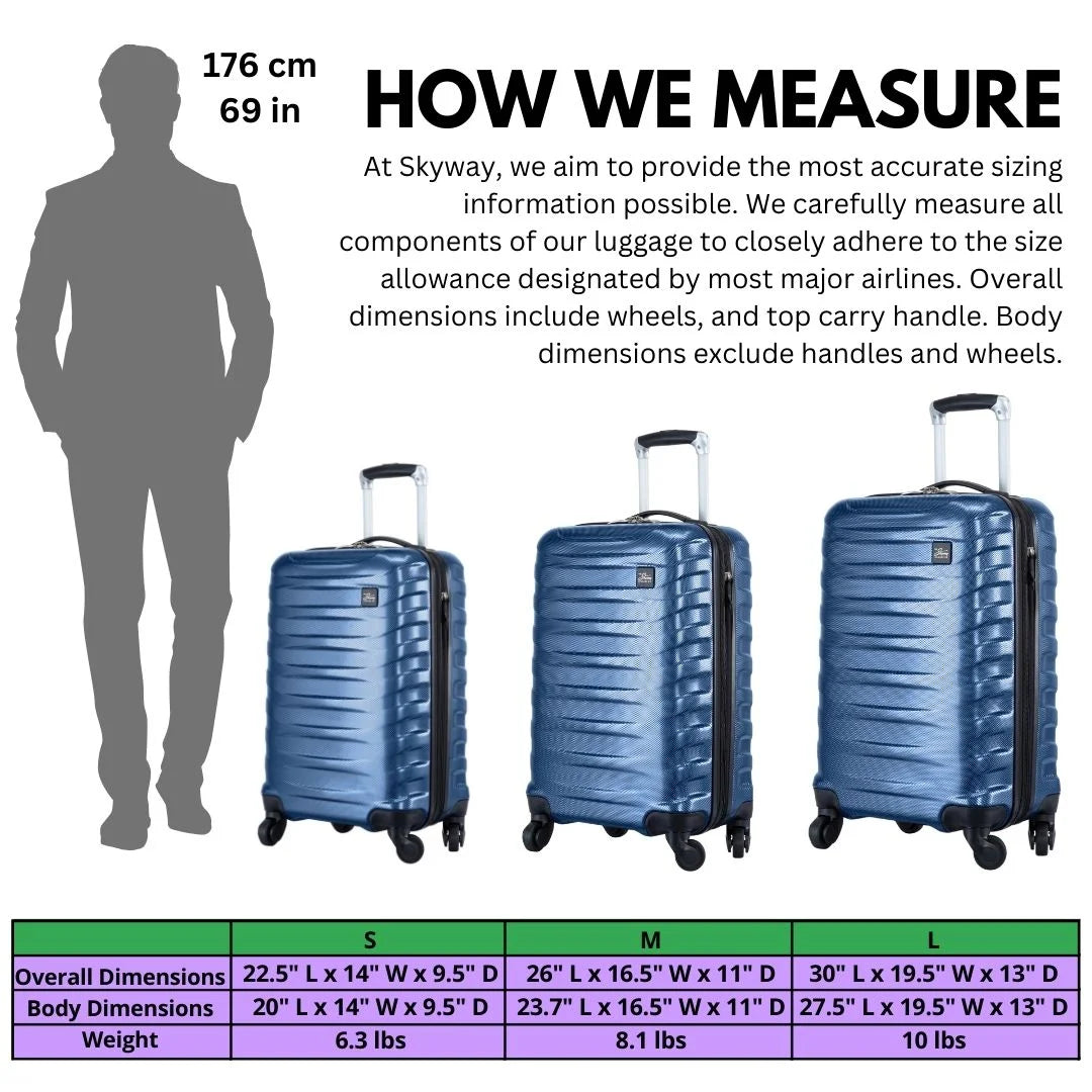 "Royal Blue 3-Piece Hardside Luggage Set with Spinner Wheels by Luggage Coho"