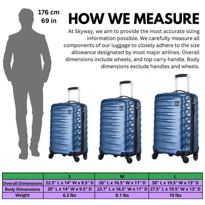 "Royal Blue 3-Piece Hardside Luggage Set with Spinner Wheels by Luggage Coho"