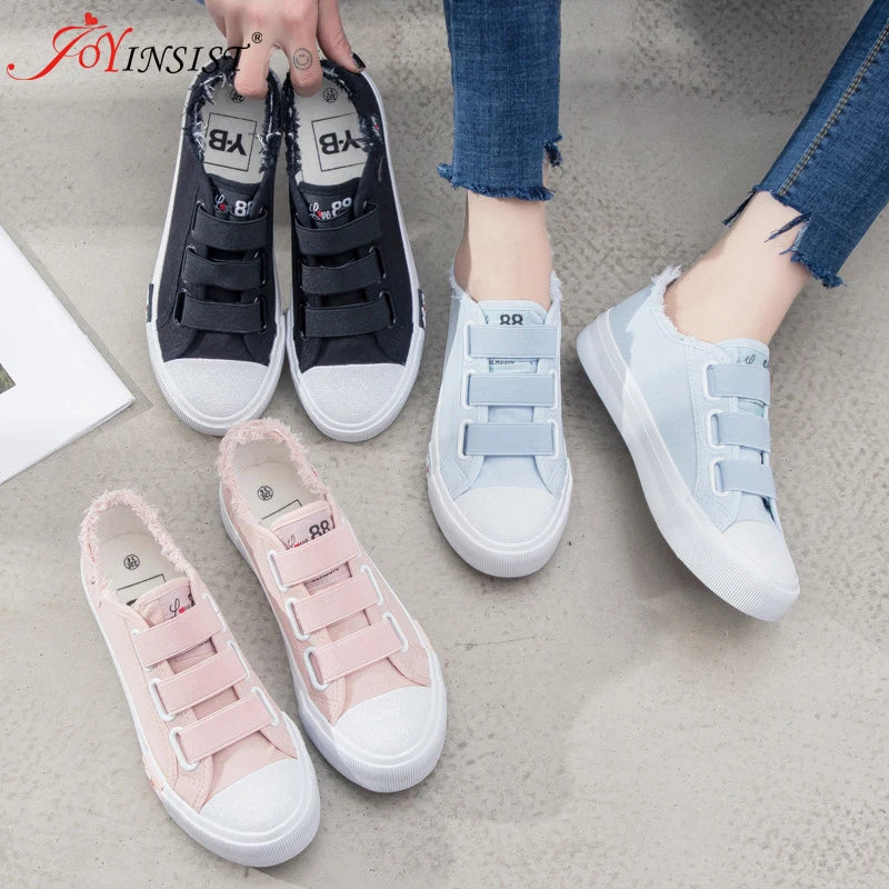 Causal Canvas Shoes with Hook&Loop for Women