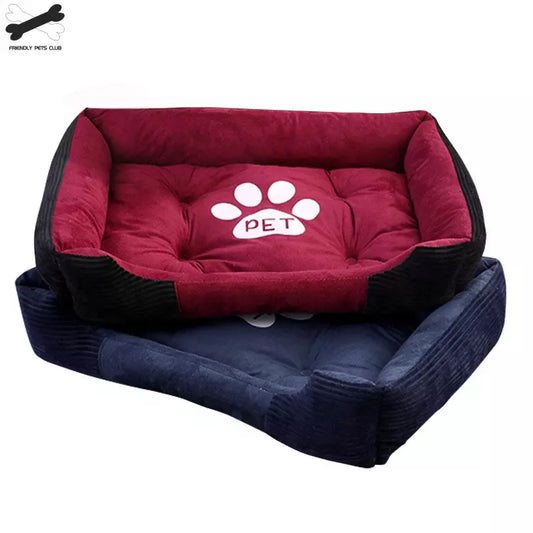 Paw Print Pet Bed Large House For Large Dog Puppy Kennel Waterproof Cat Litter Four Seasons Nest Warm Pet Supplies Bed Linen