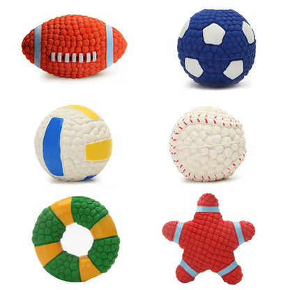 Durable Ball Squeak Toys Cleaning Tooth Chew Voice Toy Pet Supplies Non-toxic Training Balls Soft Latex Pet Dog Toy