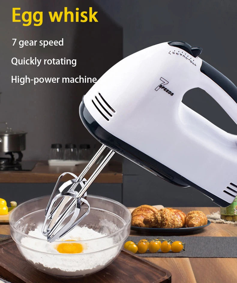 7-gear Household Electric Egg Beater Hand-held Automatic Dough Whisk Mixer Pastry Blender Egg Beater Kitchen Cooking Baking Tool