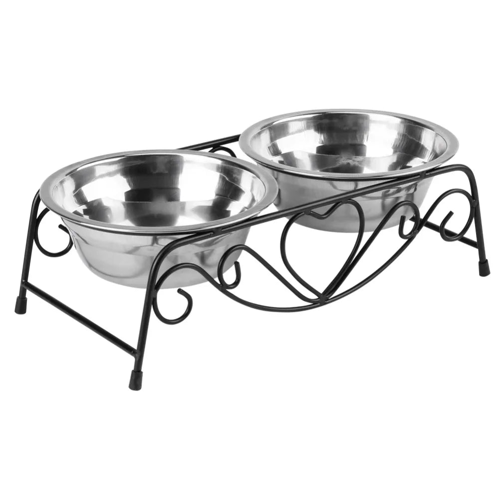 Hot Dogs Feeders Double Stainless Steel Dog Bowl Non-slip Feeding Pet Bowl Cat Puppy Food Water Feeder for Dog Pet Supplies