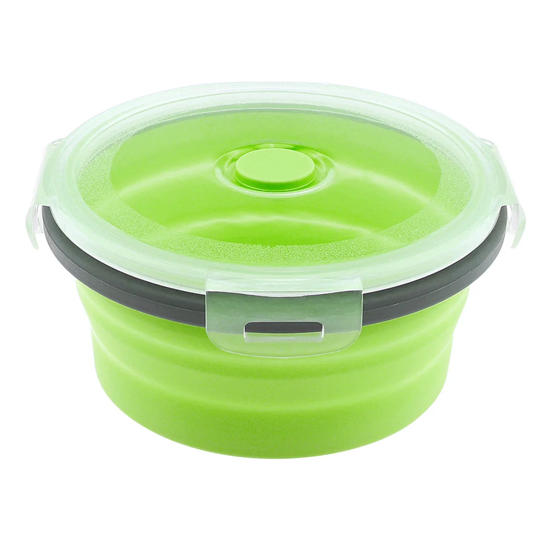 Silicone Lunch-Box Round Folding Food Container Portable Bowl 350ML/500ML/800ML/1200ML Two Colors Bento-box Eco-Friendly