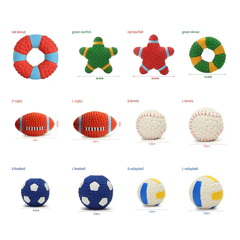 Durable Ball Squeak Toys Cleaning Tooth Chew Voice Toy Pet Supplies Non-toxic Training Balls Soft Latex Pet Dog Toy