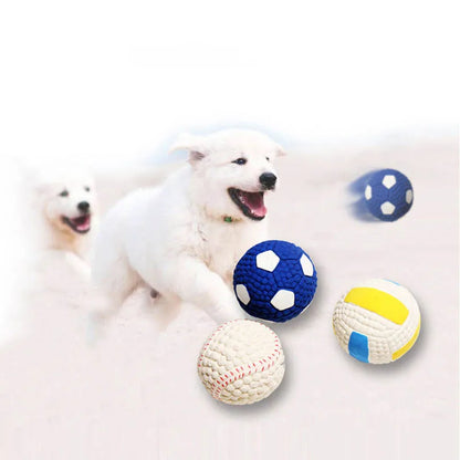 Durable Ball Squeak Toys Cleaning Tooth Chew Voice Toy Pet Supplies Non-toxic Training Balls Soft Latex Pet Dog Toy