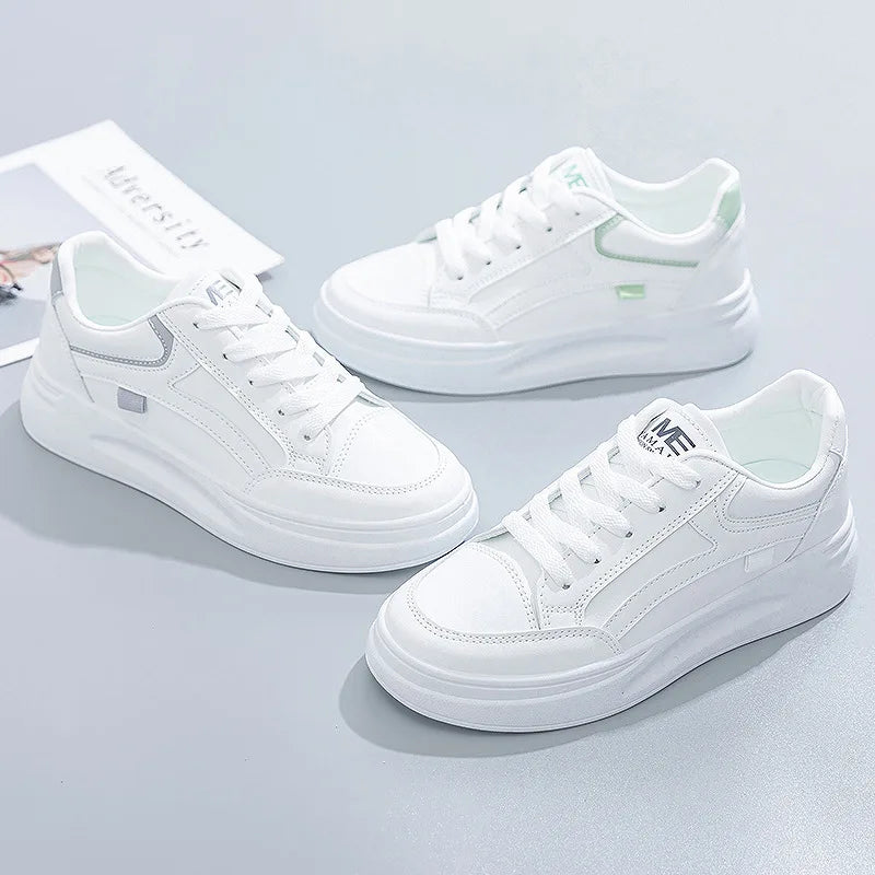 Women's  Summer Thick Sole White  Breathable Casual Sneaker2024