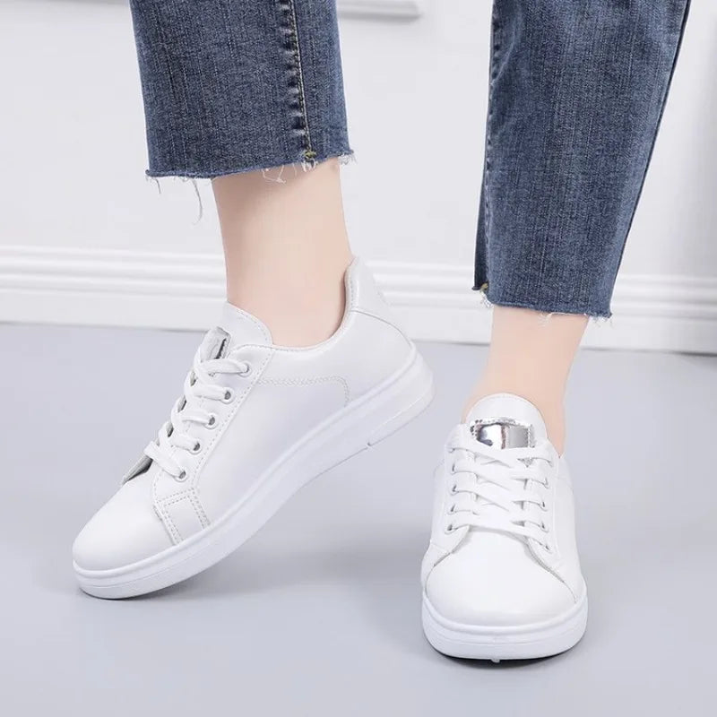 Little White Shoes for Women Rose Embroidery