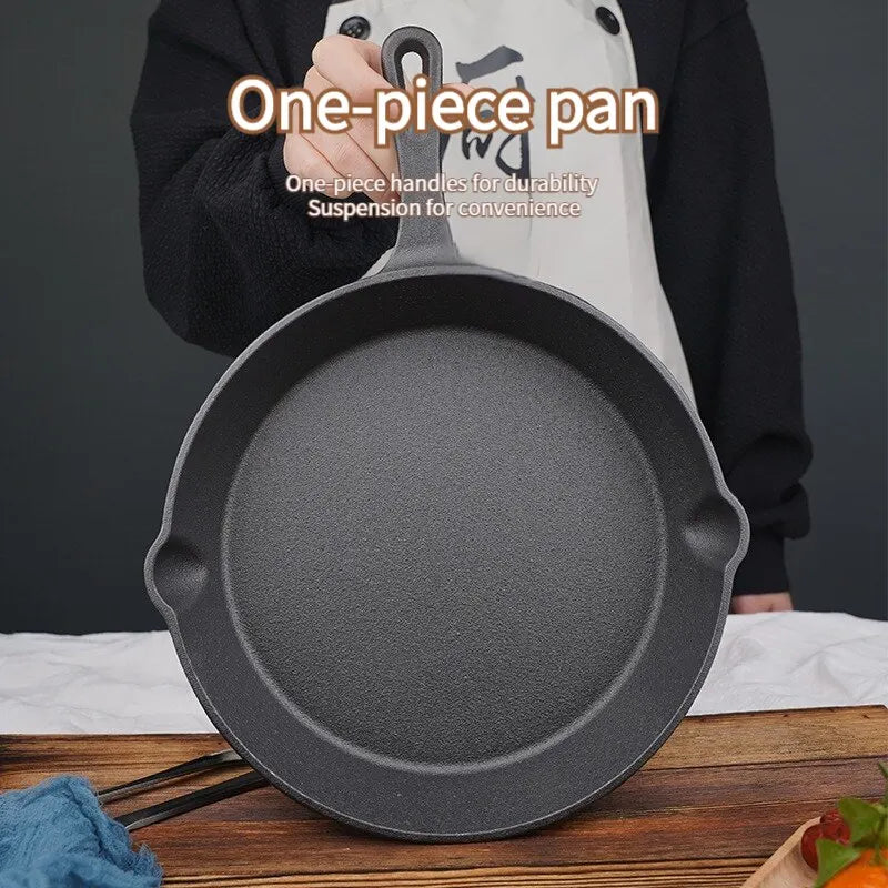 High Quality Natural Material Frying Pan Cast Iron Pan 14cm 16cm 20cm Non Stick One Piece Pan Home Garden Cast Iron Pan Egg Pan