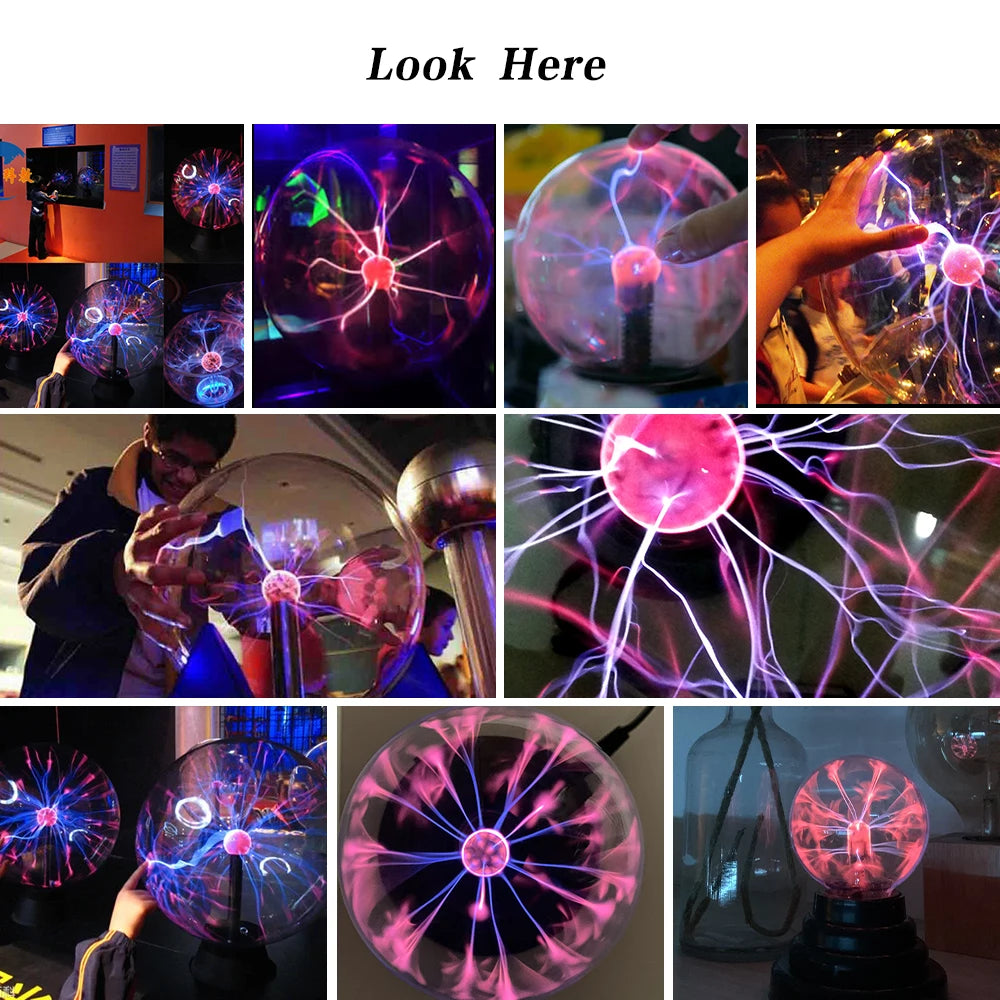 USB 3 Inch Novelty Magic Plasma Ball Night Light Touch Sensitive Atmosphere Children Christmas kid Gift DesK Decor Novelty Lamp