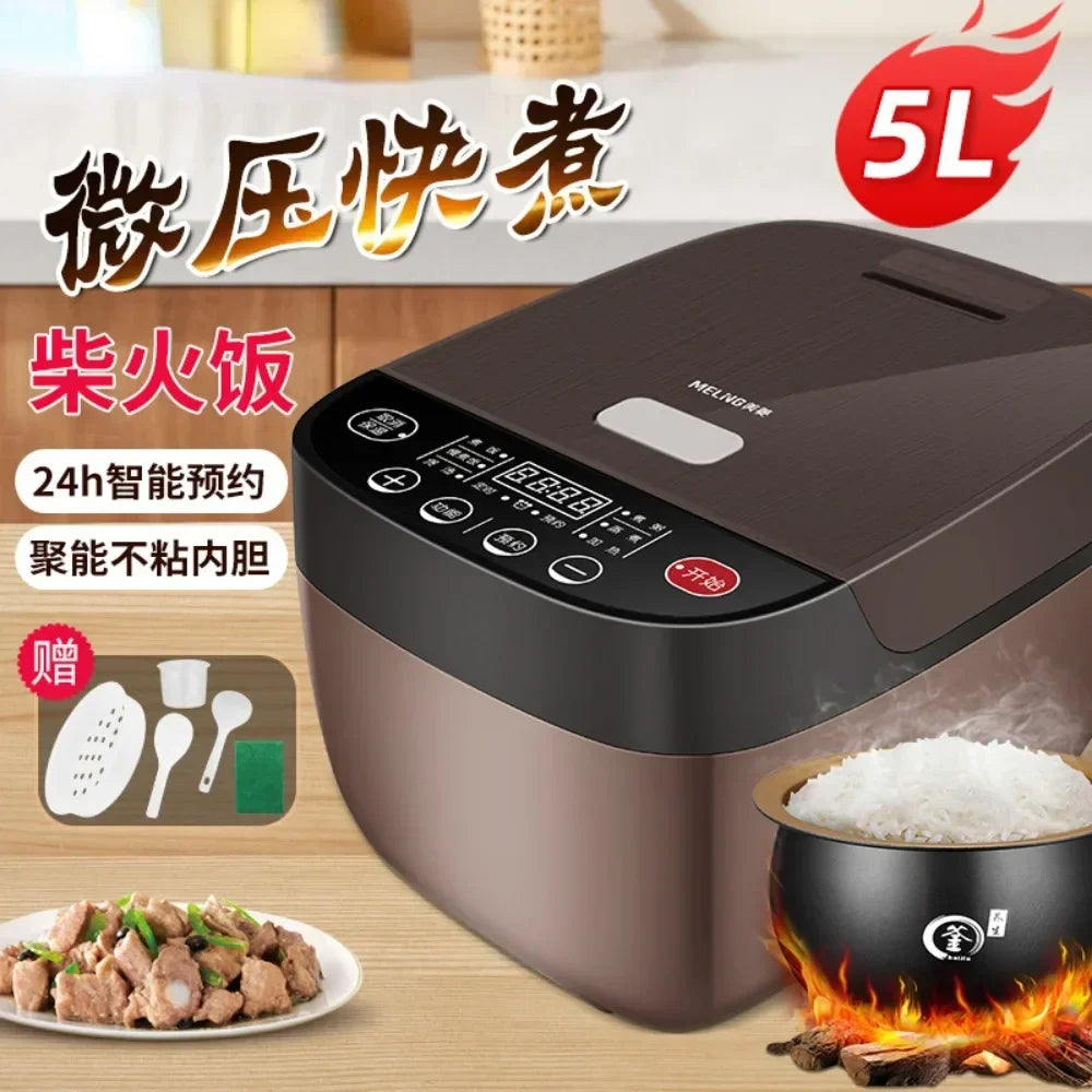 5L electric rice cooker intelligent reservation for rice cooking, steaming, and non stick inner liner electric rice cooker 3-5 L