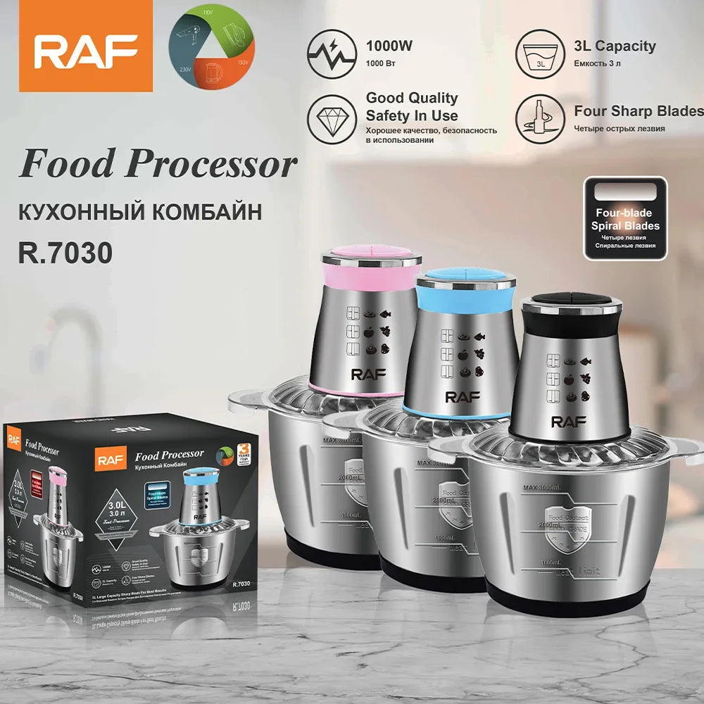 Chopper 1000W Food Processor Vegetable Chopper 3L Stainless Steel Bowl,Meat Grinder for Meat Vegetable Fruit,The Color Is Random