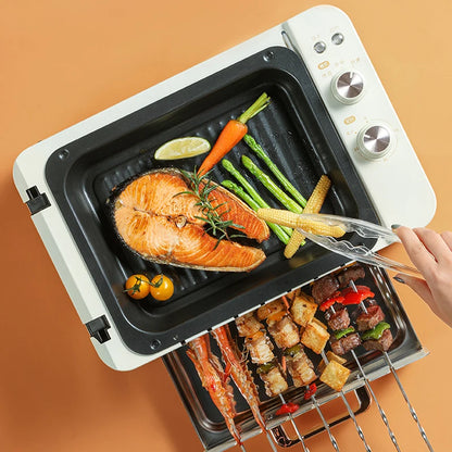 New 3 In 1 Electric BBQ Kebab Grill Machin Household Automatic Rotating Skewers Machine Indoor Smokeless Barbecue Grill Oven