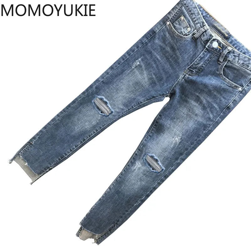 streetwear high waist women's fashion jeans woman girls women pants trousers female jean femme denim bagge ripped mom jeans