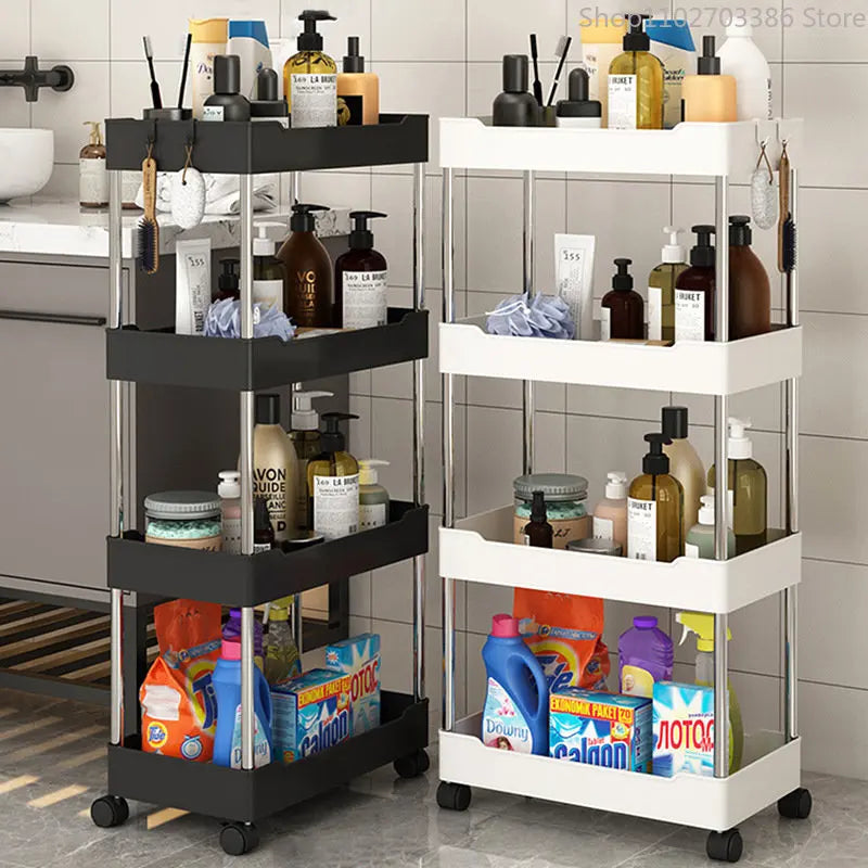 Durable Rolling Utility Cart Storage Shelf Movable Gap Storage Rack Kitchen Bathroom Slim Slide Organizer Shelf room Trolleys