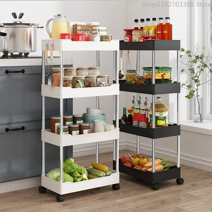 Durable Rolling Utility Cart Storage Shelf Movable Gap Storage Rack Kitchen Bathroom Slim Slide Organizer Shelf room Trolleys