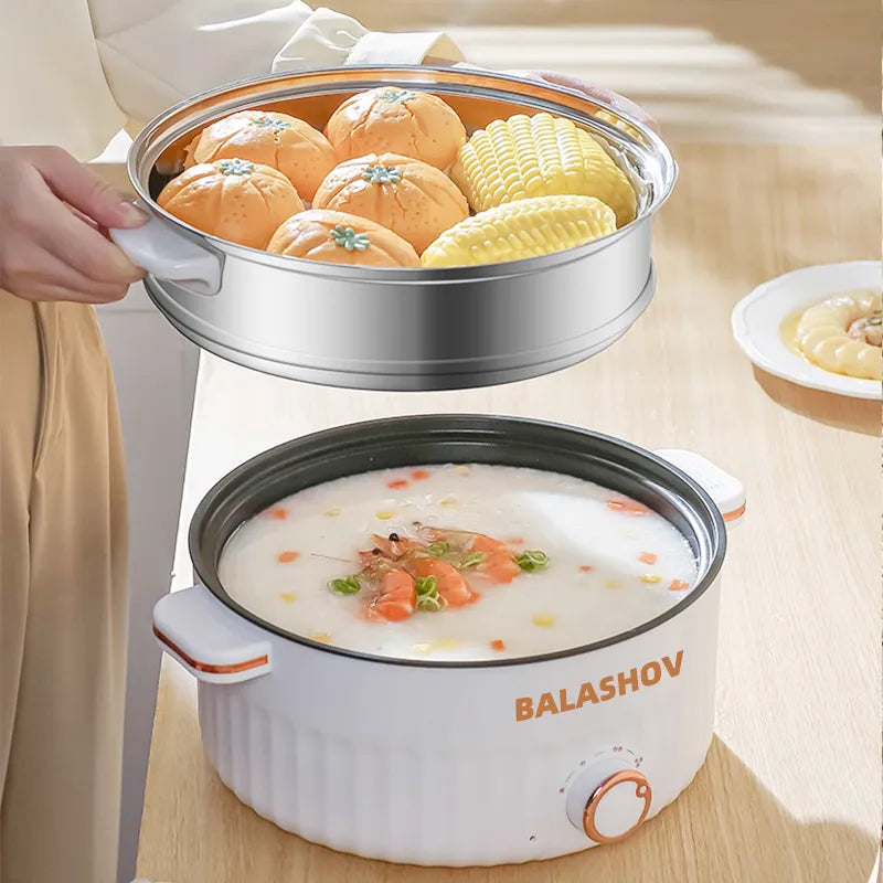 Electric Cooker Multi Cooker Household for Hot Pot Cooking and Frying and Double Layer Soup Heater Pot Fry EU /US Plug