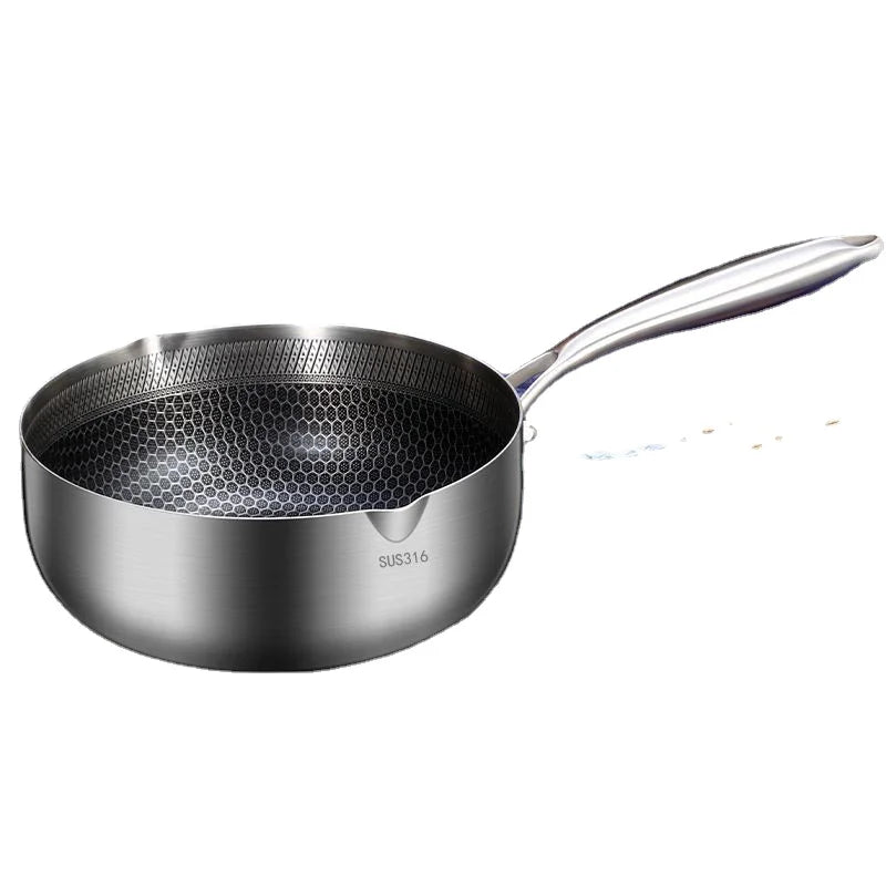 Versatile 316 Stainless Steel Pot for Home Cooking and Baby Food, Designed for Steaming, Boiling, Frying and Stir-Frying