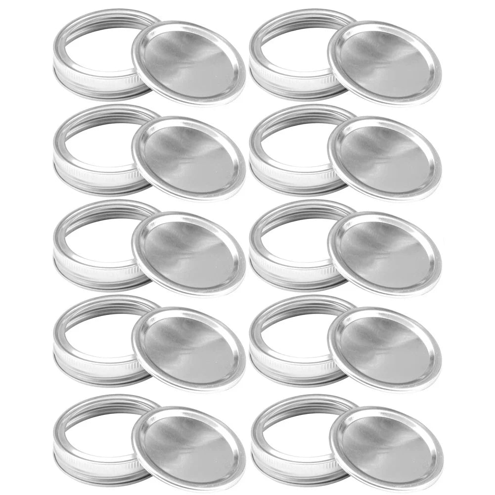 Tinplate Sealing Glass Bottles Canning Lids Universal Rings Storage Solid Caps Wide Mouth Mason Jar Leak Proof Replacement Parts