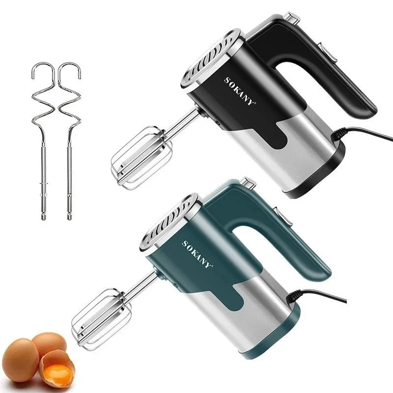 800W Electric Food Mixer Double Sticks Egg Beater Knead Dough 5 Speeds Kitchen Blender Cream Jam Pudding Milkshake Hand Mixer