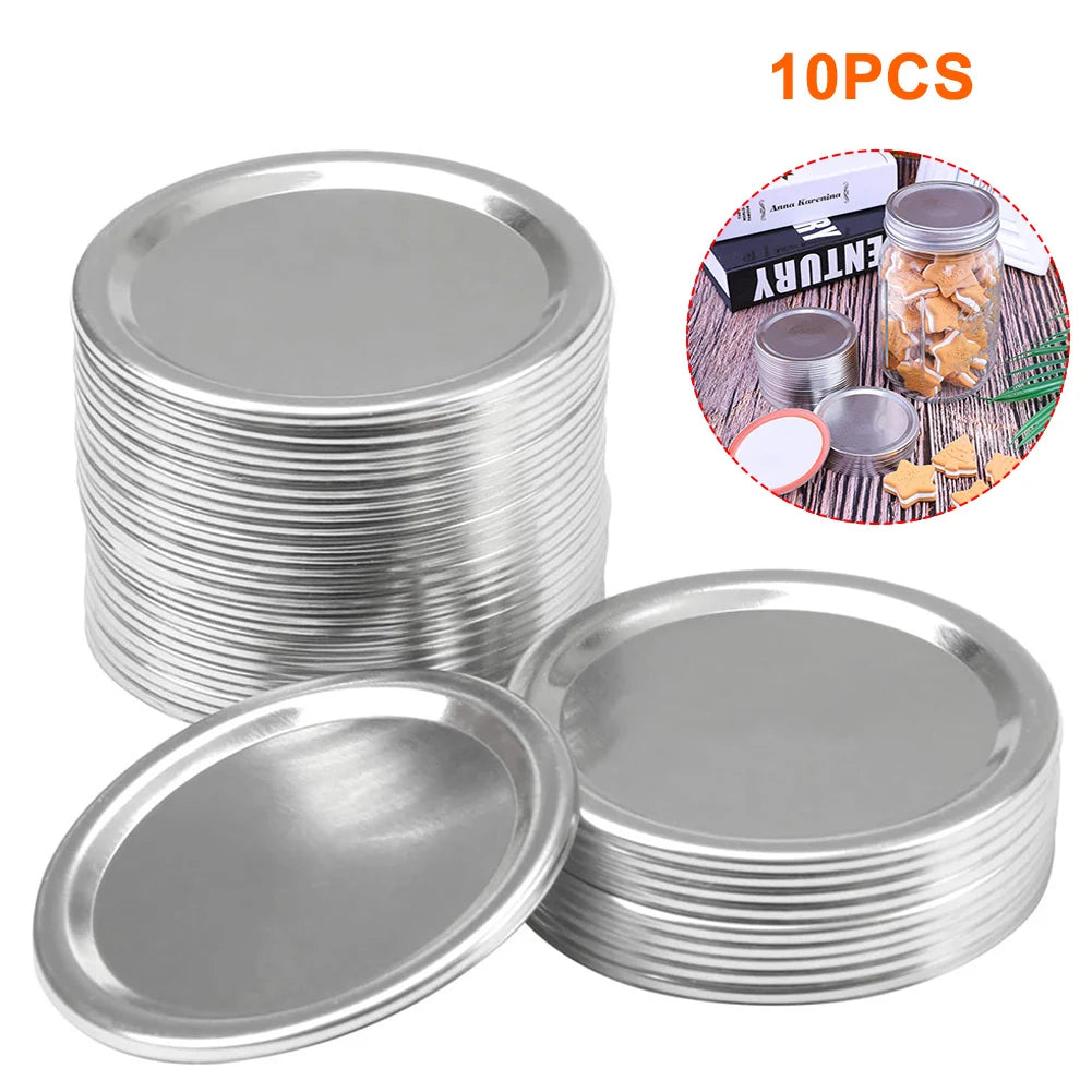 Tinplate Sealing Glass Bottles Canning Lids Universal Rings Storage Solid Caps Wide Mouth Mason Jar Leak Proof Replacement Parts