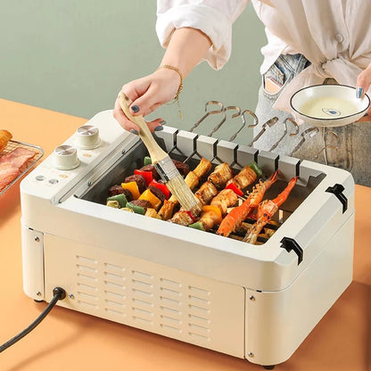 New 3 In 1 Electric BBQ Kebab Grill Machin Household Automatic Rotating Skewers Machine Indoor Smokeless Barbecue Grill Oven