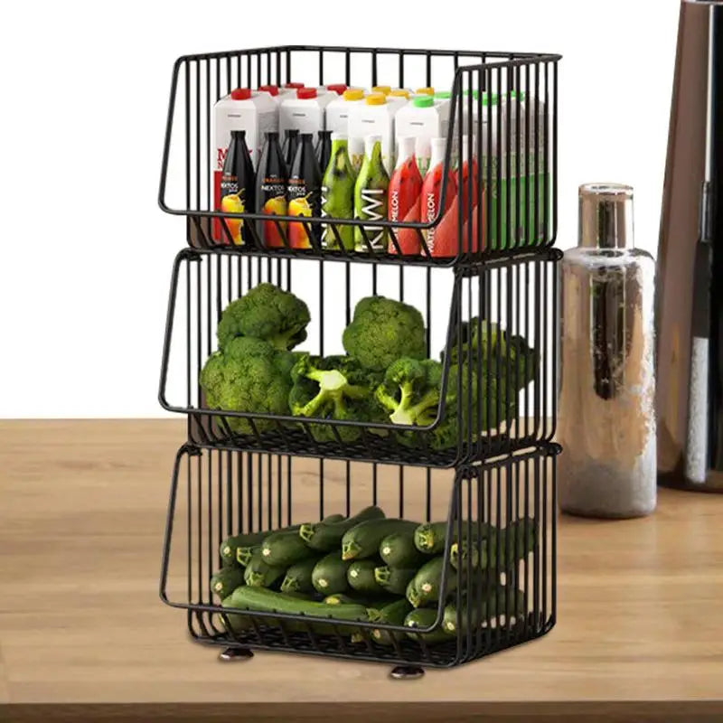 Kitchen Counter Storage Fruit Vegetable Produce Metal Storage Bin Kitchen Organization And Storage Metal Wire Storage Basket