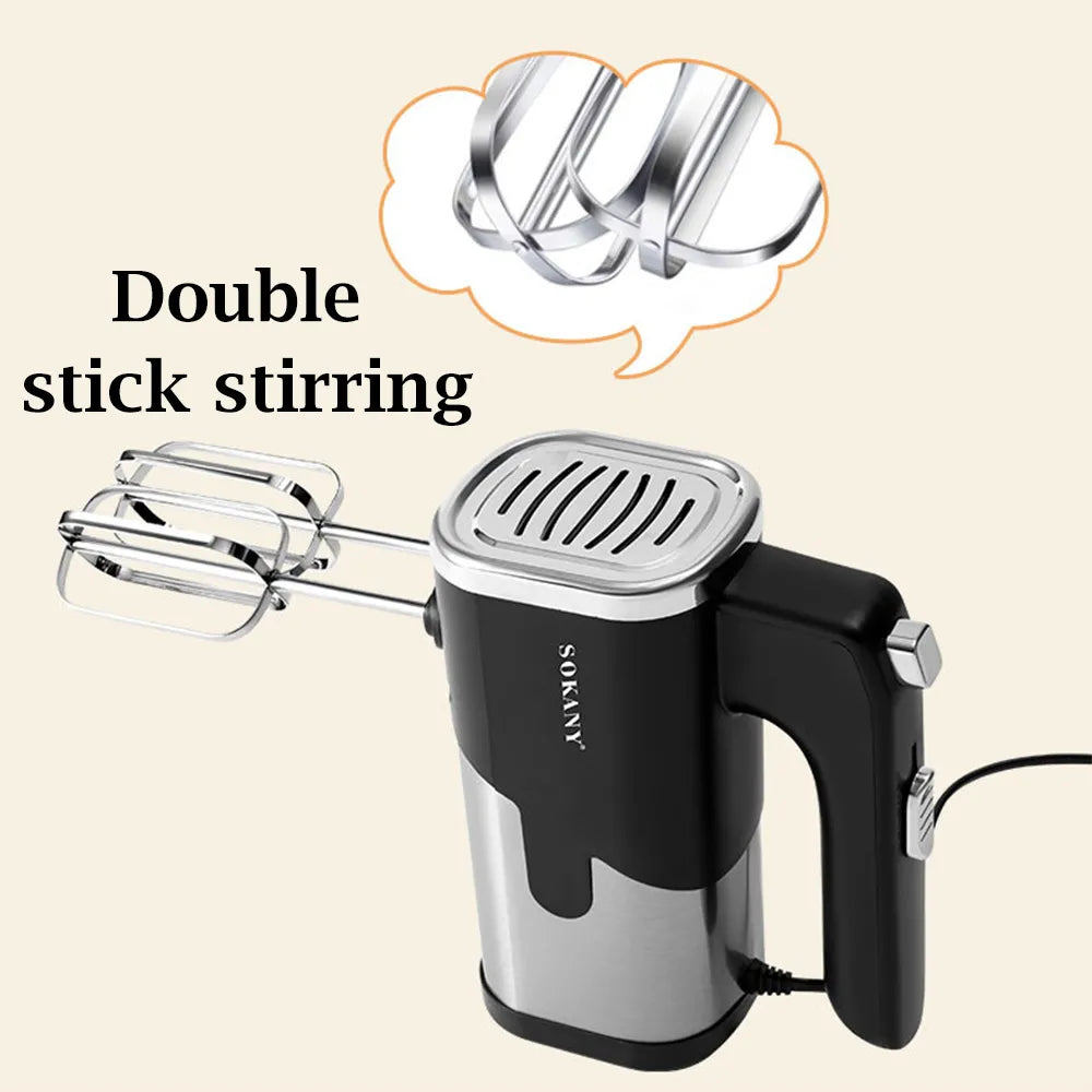 800W Electric Food Mixer Double Sticks Egg Beater Knead Dough 5 Speeds Kitchen Blender Cream Jam Pudding Milkshake Hand Mixer