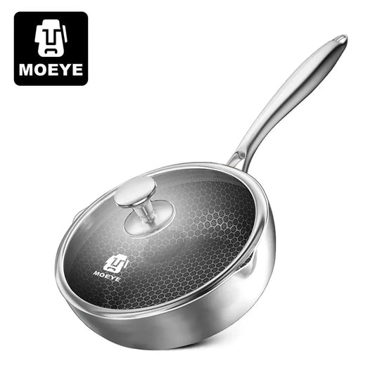 Soup Pot 316L Antibacterial Stainless Steel Deep Frying Pot 5 Layers Thickened Bottom Honeycomb Non-stick Cooking Pot