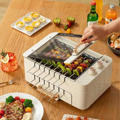 Double-layer Electric Barbecue Machine Household Small Baking Machine Electric Grills 360 ° Automatic Rotary Barbecue Machine