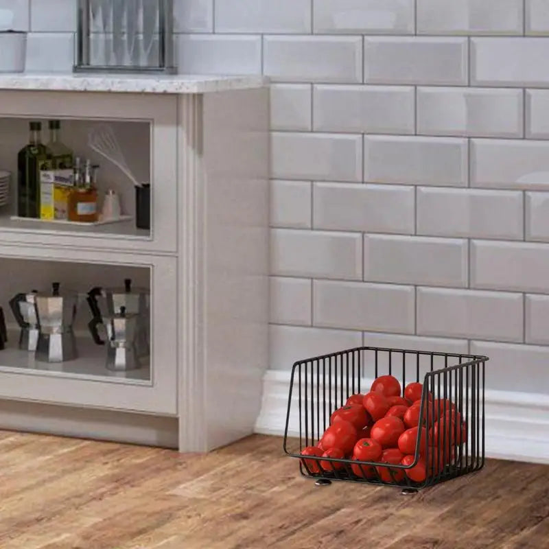 Kitchen Counter Storage Fruit Vegetable Produce Metal Storage Bin Kitchen Organization And Storage Metal Wire Storage Basket