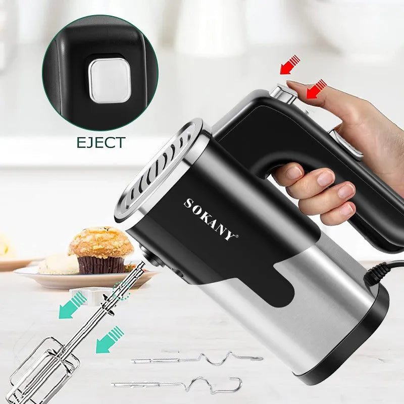 800W Electric Food Mixer Double Sticks Egg Beater Knead Dough 5 Speeds Kitchen Blender Cream Jam Pudding Milkshake Hand Mixer