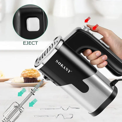 800W Electric Food Mixer Double Sticks Egg Beater Knead Dough 5 Speeds Kitchen Blender Cream Jam Pudding Milkshake Hand Mixer