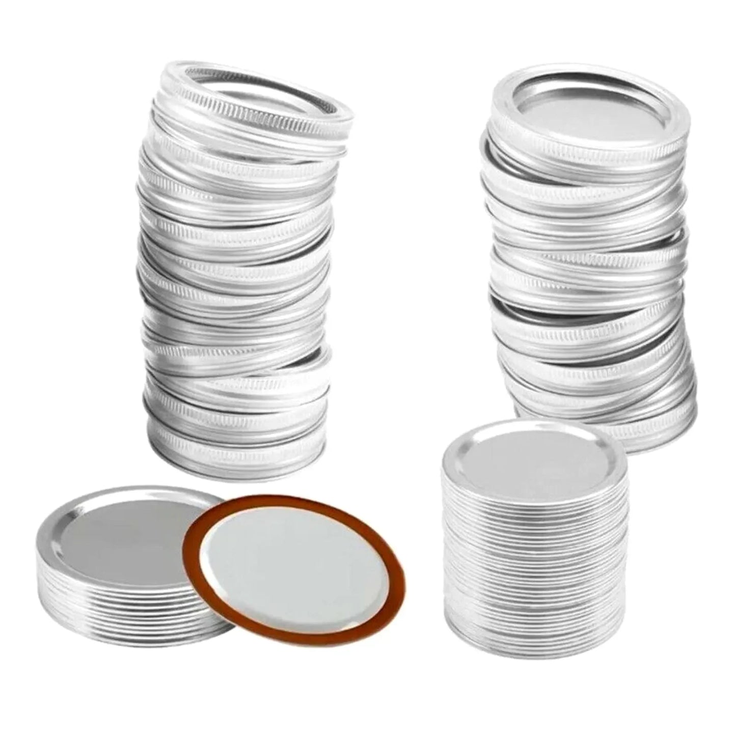 48 Pack Canning Lids Mason Regular 70mm Wide Silver Covers Replacement Tinplate Sealing Reusable Leak Proof Split-Type Jar Lids