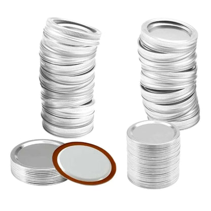 48 Pack Canning Lids Mason Regular 70mm Wide Silver Covers Replacement Tinplate Sealing Reusable Leak Proof Split-Type Jar Lids