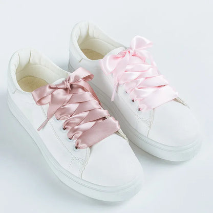 1Pair Satin Shoelaces For  Women Sneakers