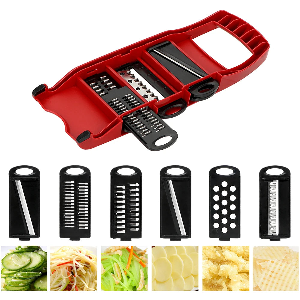 Cooking Tool Sets Fruit Cutter Vegetable Mandoline Slicer Grater 6 Blades Slicer Multi-function Kitchen Gadget