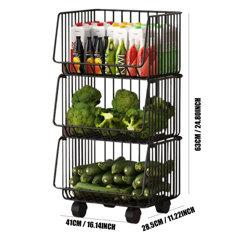 Kitchen Counter Storage Fruit Vegetable Produce Metal Storage Bin Kitchen Organization And Storage Metal Wire Storage Basket