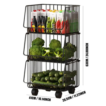 Kitchen Counter Storage Fruit Vegetable Produce Metal Storage Bin Kitchen Organization And Storage Metal Wire Storage Basket